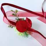 Maxbell Wedding Corsage Wrist Flower Wedding Supplies Photo Props Wrist red