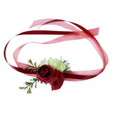 Maxbell Wedding Corsage Wrist Flower Wedding Supplies Photo Props Wrist red