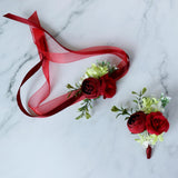 Maxbell Wedding Corsage Wrist Flower Wedding Supplies Photo Props Wrist red