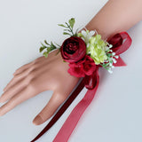 Maxbell Wedding Corsage Wrist Flower Wedding Supplies Photo Props Wrist red