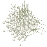 Maxbell 100 Pieces Artificial Berries Foam Flower Fruit Stamens DIY Supplies White