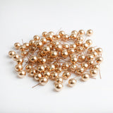 Maxbell 100 Pieces Artificial Berries Foam Flower Fruit Stamens DIY Supplies Gold