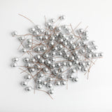 Maxbell 100 Pieces Artificial Berries Foam Flower Fruit Stamens DIY Supplies Silver