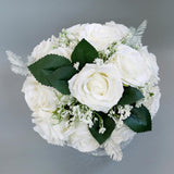 Maxbell Rustic Half Ball Wedding Bridal Artificial Flower Bouquet White