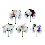 Maxbell Rustic Half Ball Wedding Bridal Artificial Flower Bouquet White