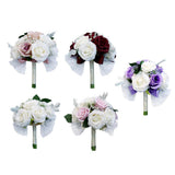 Maxbell Rustic Half Ball Wedding Bridal Artificial Flower Bouquet White