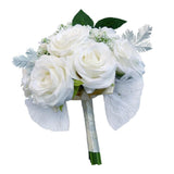 Maxbell Rustic Half Ball Wedding Bridal Artificial Flower Bouquet White