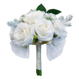 Maxbell Rustic Half Ball Wedding Bridal Artificial Flower Bouquet White