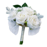 Maxbell Rustic Half Ball Wedding Bridal Artificial Flower Bouquet White