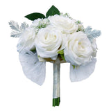 Maxbell Rustic Half Ball Wedding Bridal Artificial Flower Bouquet White