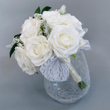 Maxbell Rustic Half Ball Wedding Bridal Artificial Flower Bouquet White