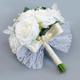 Maxbell Rustic Half Ball Wedding Bridal Artificial Flower Bouquet White