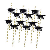 Max 12pcs Graduation Theme Disposable Drinking Straw Kids Party Tableware C