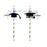 Max 12pcs Graduation Theme Disposable Drinking Straw Kids Party Tableware C
