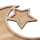 Max Rustic Plain Wooden Crescent Moon & Star Eid Ramadan Food Serving Tray