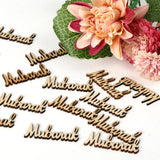 Max 15pc Wooden Eid Mubarak Party Supplies DIY Plaque Ramadan Decoration Pendant