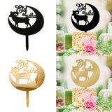 Max Eid Mubarak Acrylic Cake Topper Ramadan Party Cake Decor  Gold