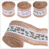 Max 3 x Rose Flower Natural Jute Burlap Ribbon Roll Wedding Holiday Party Supply