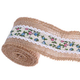 Max 3 x Rose Flower Natural Jute Burlap Ribbon Roll Wedding Holiday Party Supply