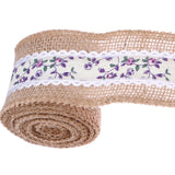 Max 3 x Rose Flower Natural Jute Burlap Ribbon Roll Wedding Holiday Party Supply