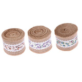 Max 3 x Rose Flower Natural Jute Burlap Ribbon Roll Wedding Holiday Party Supply