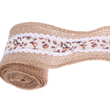 Max 3 x Rose Flower Natural Jute Burlap Ribbon Roll Wedding Holiday Party Supply