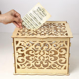 Max Hollow Out Wooden Wedding Card Box DIY Holiday Party Supplies Ornaments I
