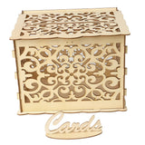 Max Hollow Out Wooden Wedding Card Box DIY Holiday Party Supplies Ornaments I