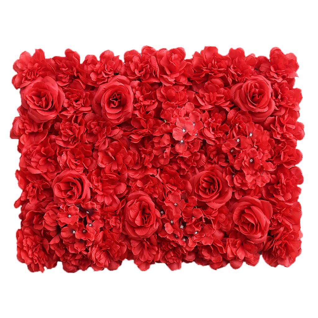 Max Silk Hydrangea Artificial Rose Flower Wall Wedding Background Red