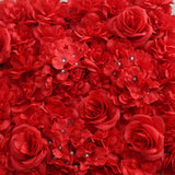 Max Silk Hydrangea Artificial Rose Flower Wall Wedding Background Red