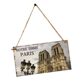 Max Hanging Wall Poster DIY Hanging Wooden Plaque Notre Dame de Paris Style 2
