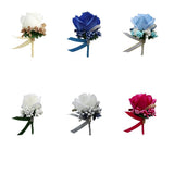 Max Stimulation Rose Flower Brooch Pin Wedding Corsage Pin White and Gold