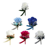 Max Stimulation Rose Flower Brooch Pin Wedding Corsage Pin White and Gold