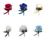 Max Stimulation Rose Flower Brooch Pin Wedding Corsage Pin White and Gold
