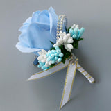 Max Stimulation Rose Flower Brooch Pin Wedding Corsage Pin Lake Blue