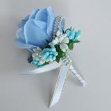 Max Stimulation Rose Flower Brooch Pin Wedding Corsage Pin Lake Blue