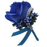 Max Stimulation Rose Flower Brooch Pin Wedding Corsage Pin Saphire