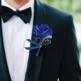 Max Stimulation Rose Flower Brooch Pin Wedding Corsage Pin Saphire