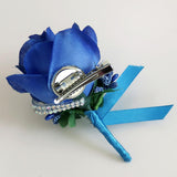 Max Stimulation Rose Flower Brooch Pin Wedding Corsage Pin Saphire
