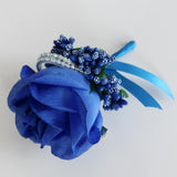 Max Stimulation Rose Flower Brooch Pin Wedding Corsage Pin Saphire