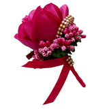 Max Stimulation Rose Flower Brooch Pin Wedding Corsage Pin Rose Red