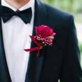 Max Stimulation Rose Flower Brooch Pin Wedding Corsage Pin Rose Red