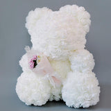 Max Soft and Cute Teddy Bear Toy Artificial Rose Flower Bear Toll White