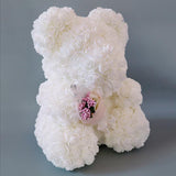 Max Soft and Cute Teddy Bear Toy Artificial Rose Flower Bear Toll White