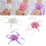 Max Wrist Corsage Bridal Stretchy Bracelet Wedding Prom Hand Flower  White
