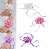 Max Wrist Corsage Bridal Stretchy Bracelet Wedding Prom Hand Flower  White