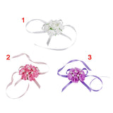 Max Wrist Corsage Bridal Stretchy Bracelet Wedding Prom Hand Flower  White