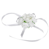Max Wrist Corsage Bridal Stretchy Bracelet Wedding Prom Hand Flower  White