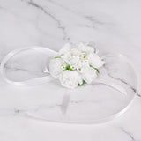 Max Wrist Corsage Bridal Stretchy Bracelet Wedding Prom Hand Flower  White