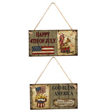 Max Wooden Sign Wall Hanging Plaque Independence Day Party Decor GOD BLESS AMERICAN